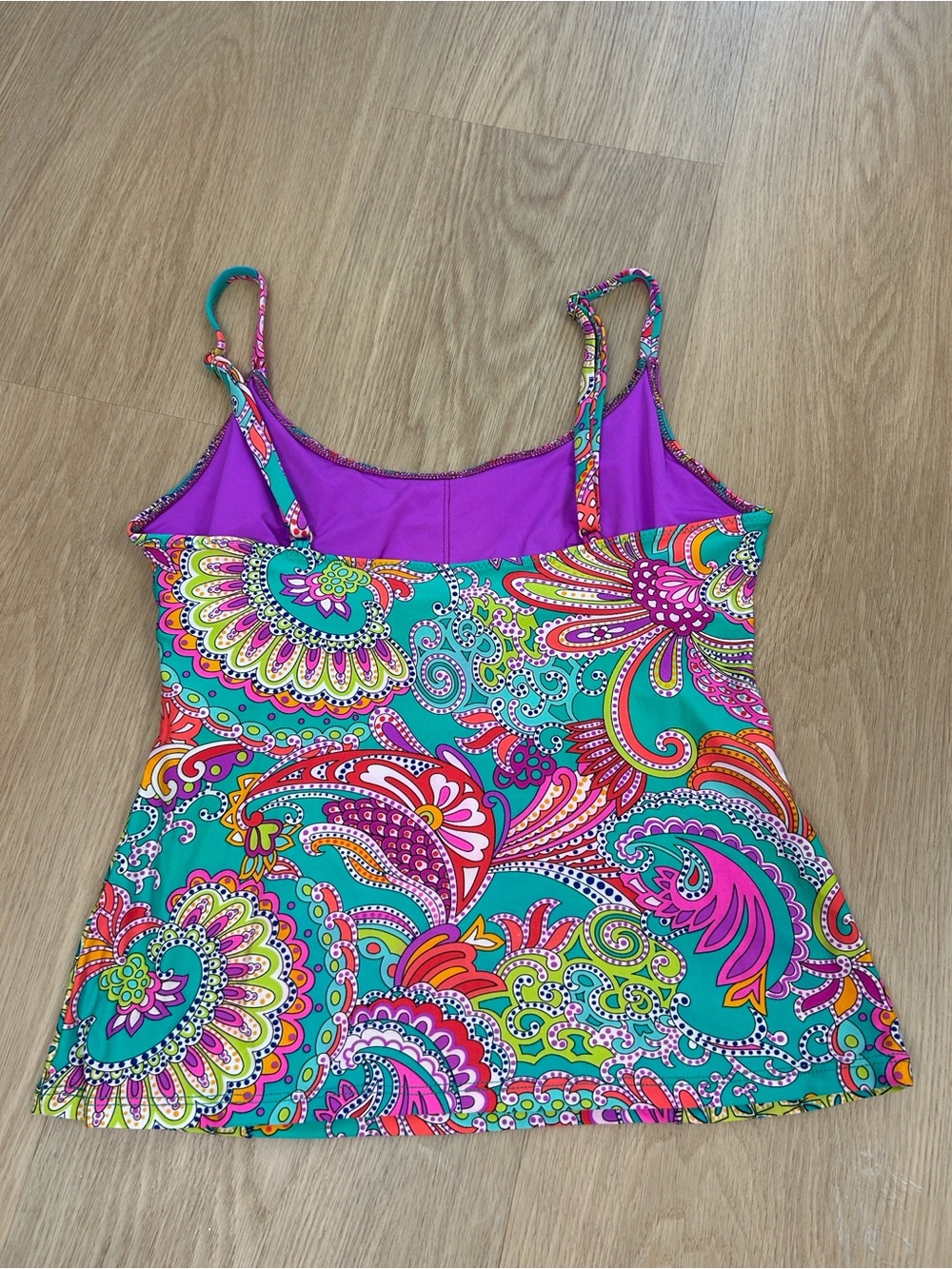 Trina Turk Folkloric Festival Tankini Top 10 - Picture 4 of 6